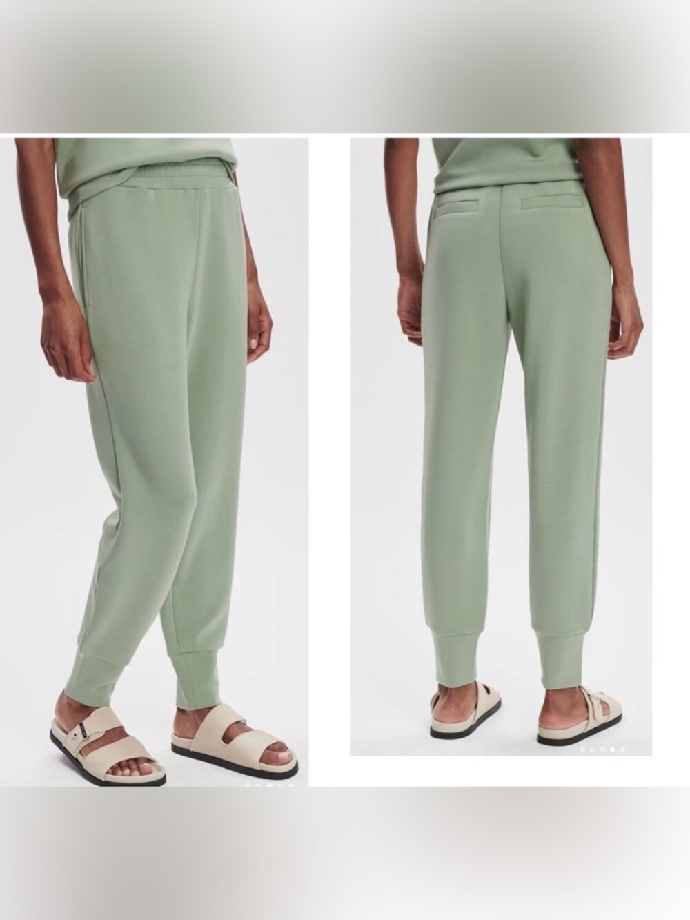Varley Slim Cuff Pant 27.5 Pants Joggers Green Doublesoft Pockets Large NEW